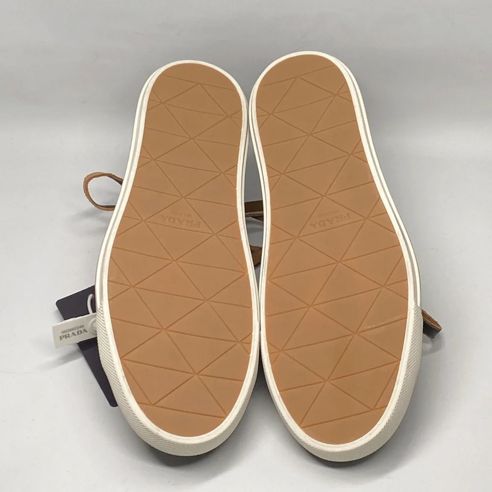 Prada Distressed Low-Top Leather Sneakers size 38.5 - Picture 15 of 16